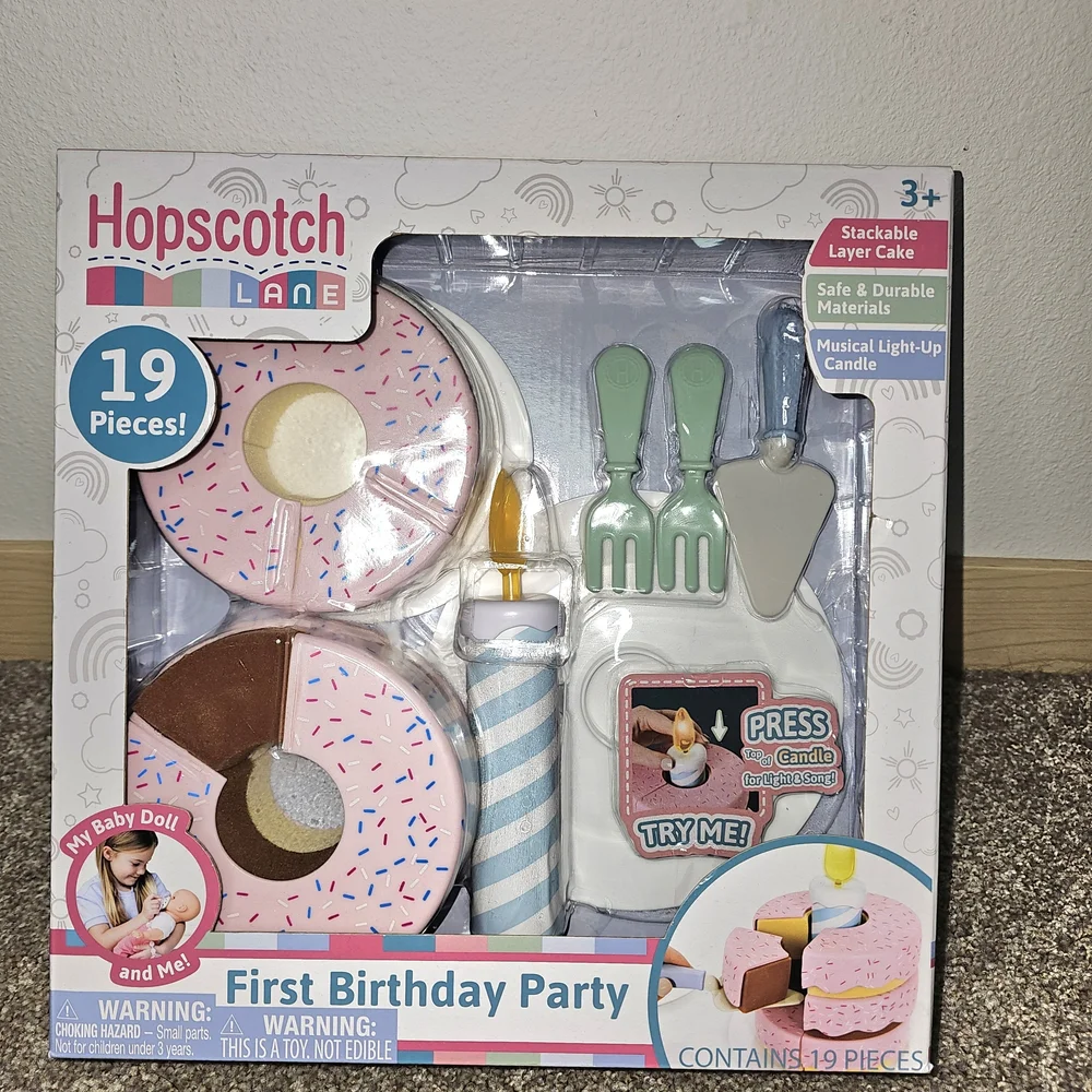 First Birthday Cake Topper Set - Pink and White